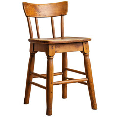 wooden chair isolated on white background.