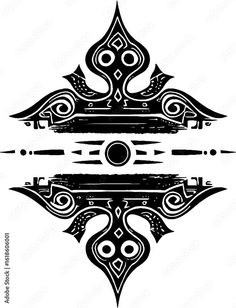 Poster ethnic pattern banner design with horizontal lines for decorative background