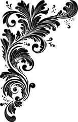 Elegant vintage fan shaped floral border design for decorative purposes