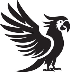 Bird Parrot Logo Vector Black Silhouette Illustration