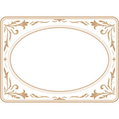 Vintage frame with Ornamental Design: A stunning illustration of a vintage frame, a harmonious blend of intricate floral details and elegant curves, it's a testament to classic design principles