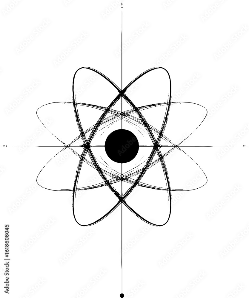 Poster abstract celestial orbit lines forming a geometric frame design for backgrounds