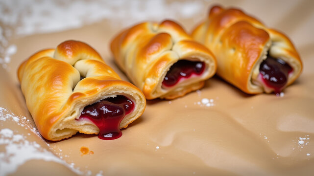Fruit pastries flattened and leaking filling after baking temperature miscalculation