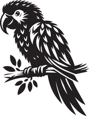 Bird Parrot Logo Vector Black Silhouette Illustration
