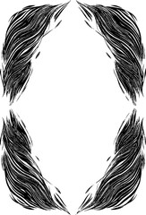 Obraz premium Abstract frame with meander lines and spearheads. Geometric black design pattern in artistic style.