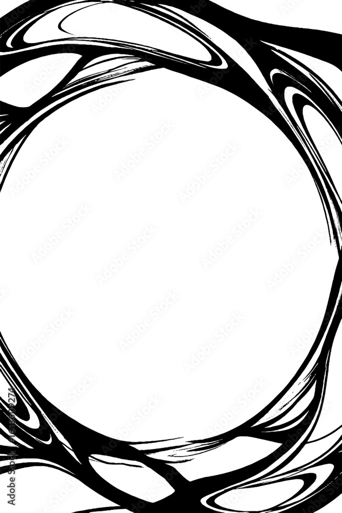 Poster abstract frame with snake-like coiling shapes for modern design