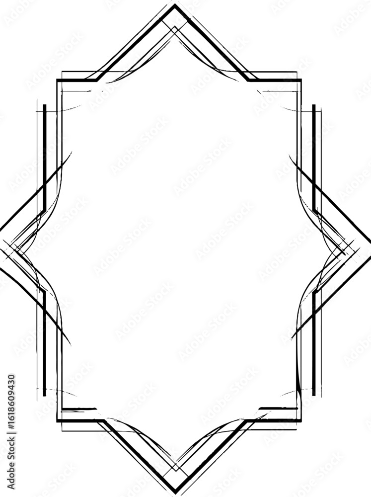 Poster abstract frame with thin arcs and open geometric design for artistic decor
