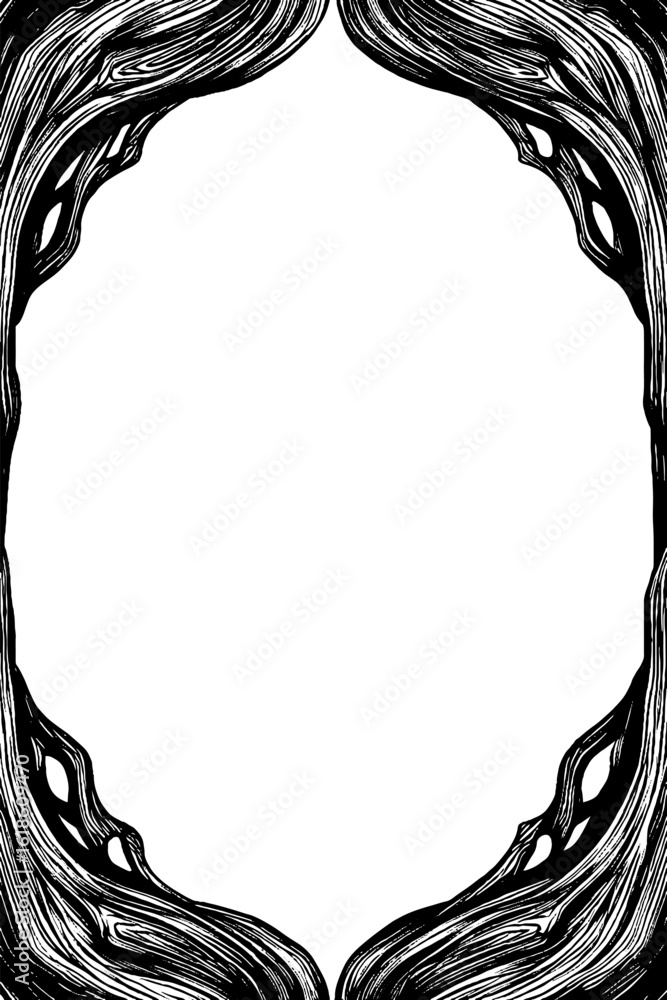 Aufkleber abstract tree bark frame design for nature-inspired projects
