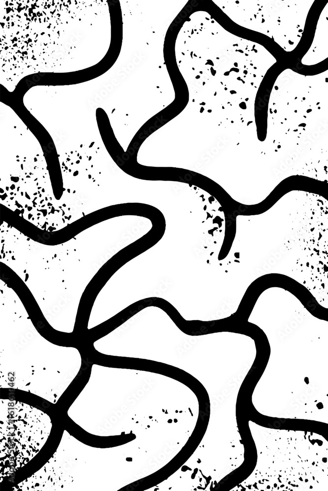 Poster abstract fossil outline pattern for artistic design and background