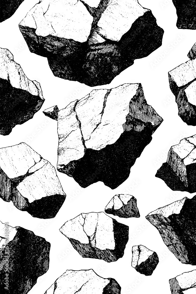 Poster abstract pattern of igneous rock blocks for artistic backgrounds