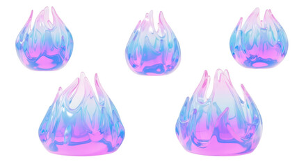 3D rendered glowing flames on white background suggesting fantasy magic or special effects