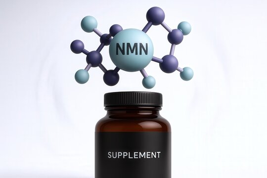 NMN supplement with molecular structure
