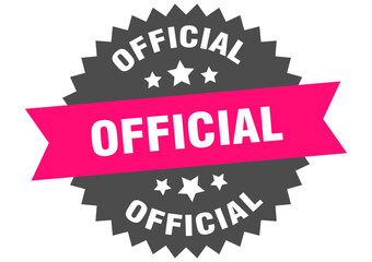 Fototapeta premium official. official round pink label isolated on transparent background