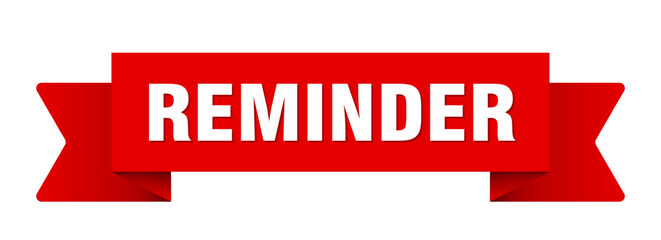 reminder ribbon isolated on transparent background. reminder ribbon