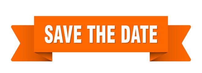 save the date ribbon isolated on transparent background. save the date ribbon