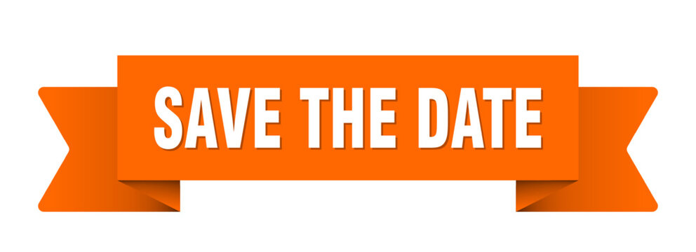 save the date ribbon isolated on transparent background. save the date ribbon