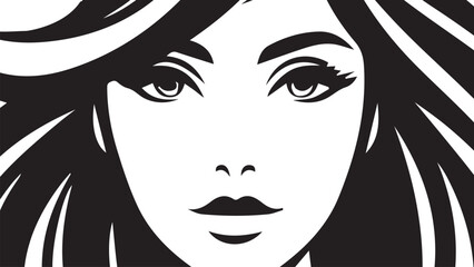 background of beautiful woman with beautiful black and white hair