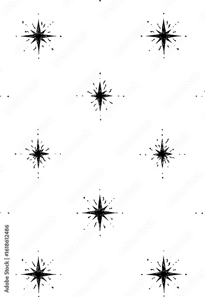 Poster abstract pattern of twinkling star arrays on black background for decorative design