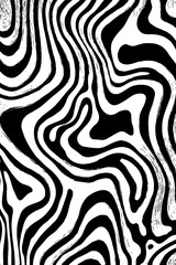 Abstract black and white tidal ripple pattern design for visual art and interior decor
