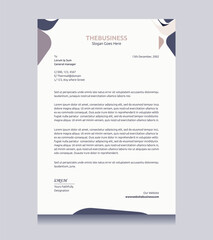 Company or office letterhead. Professional corporate business contracts letterhead layout design for company. Simple and clean part of branding or brand identity design.