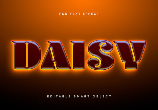Glowing Text Effect Mockup