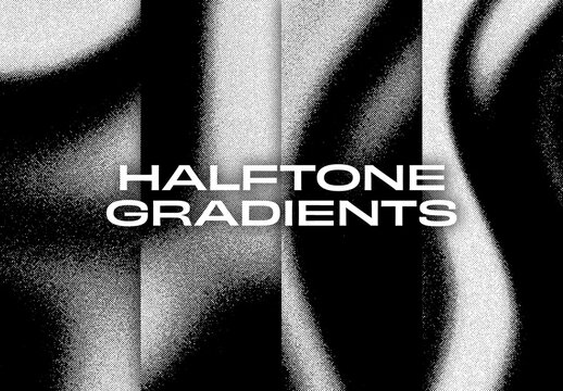 Black and White Halftone Gradient Background Textures