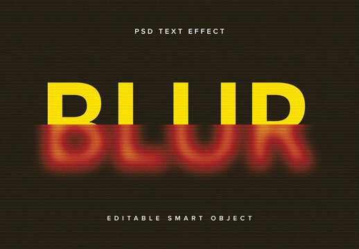 Split Blur Text Effect Mockup