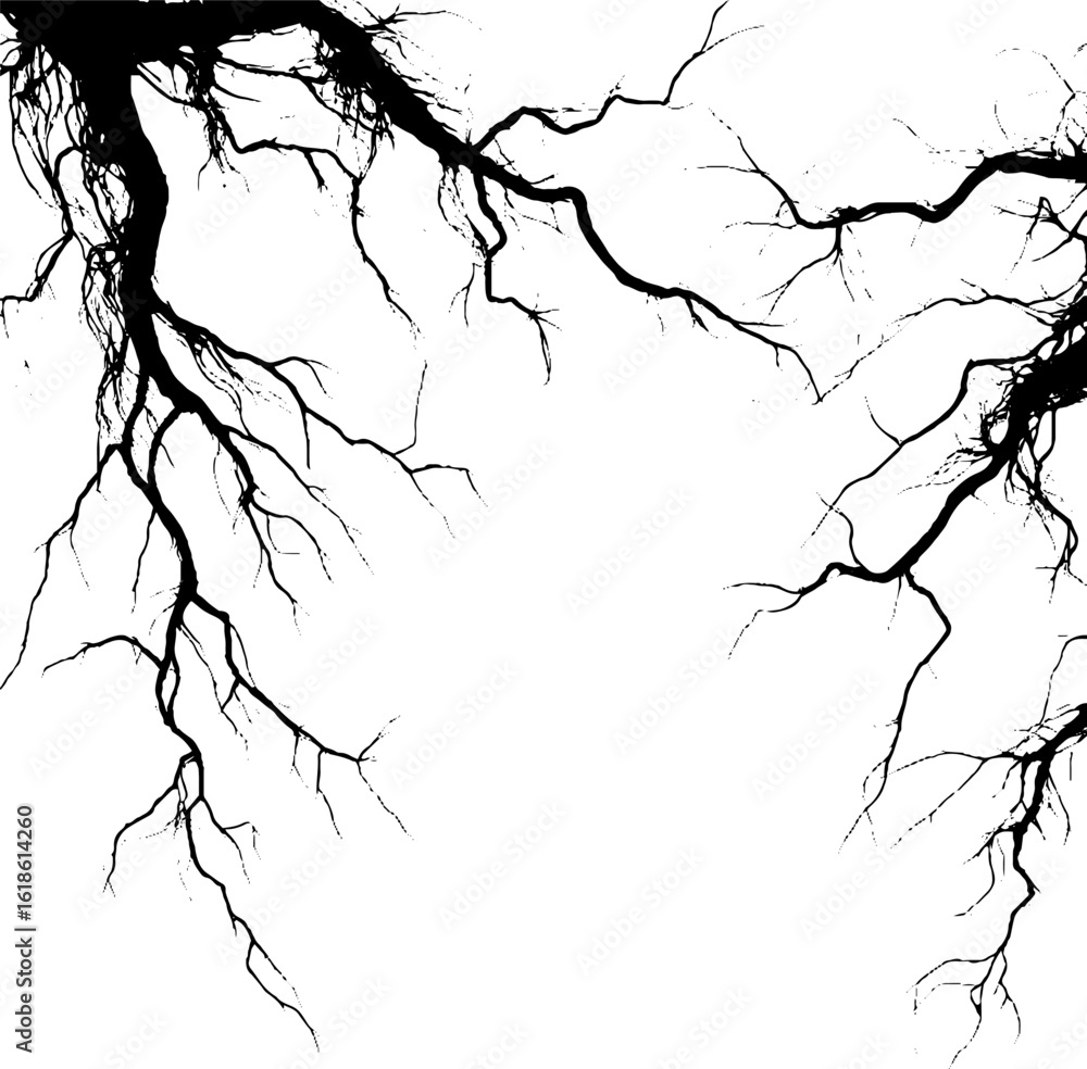 Poster abstract texture of thin roots and sprouting bran for natural design background