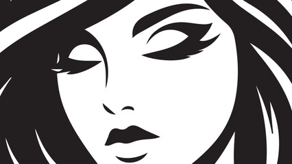 background of beautiful woman with beautiful black and white hair