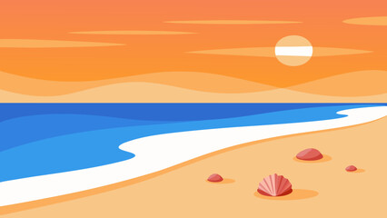 Colorful Seashells Washed Ashore on a Pristine Sea Beach Collection Display