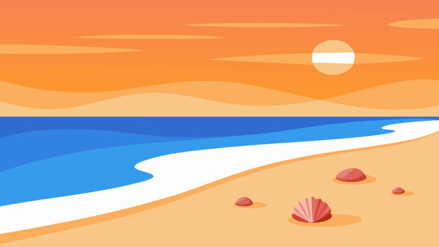 Colorful Seashells Washed Ashore on a Pristine Sea Beach Collection Display