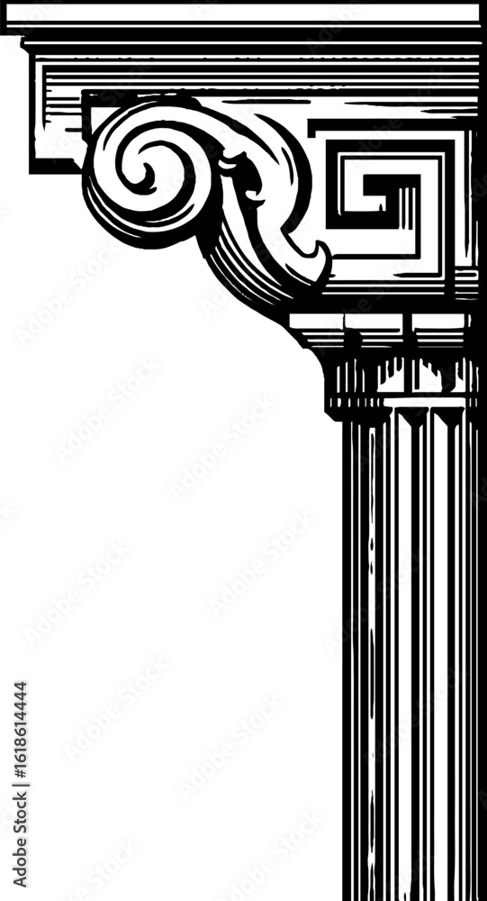 Poster architectural frame of stylized classical columns for design and decoration elements