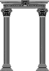 Fototapeta premium Classical architectural frame with stylized columns and lintel for design