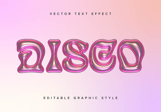 Pink 3d Chrome Text Effect Mockup