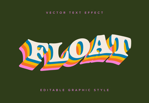 Colourful Layered Text Effect Mockup