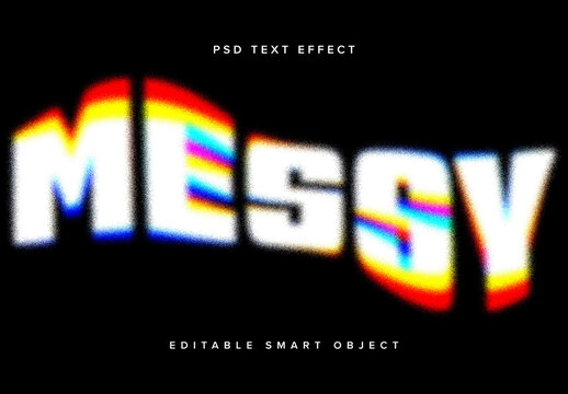 RGB Split Text Effect Mockup