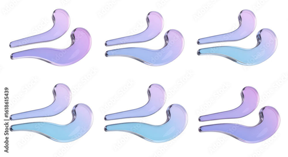 Poster abstract stylized gradient shapes are arranged in a grid against a white background suggesting digit