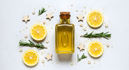 Rosemary Lemon Olive Oil Bottle Spa Aromatherapy