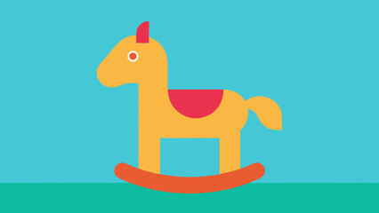 Nostalgic Single Empty Rocking Horse in Bright Child Room