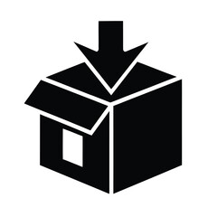 Download into Box Silhouette Delivery Shipping and Package Concept