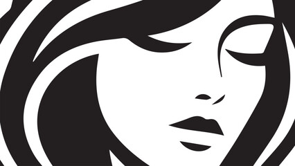 background of beautiful woman with beautiful black and white hair