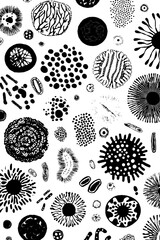 Microbial pattern design for science-themed wallpaper and background