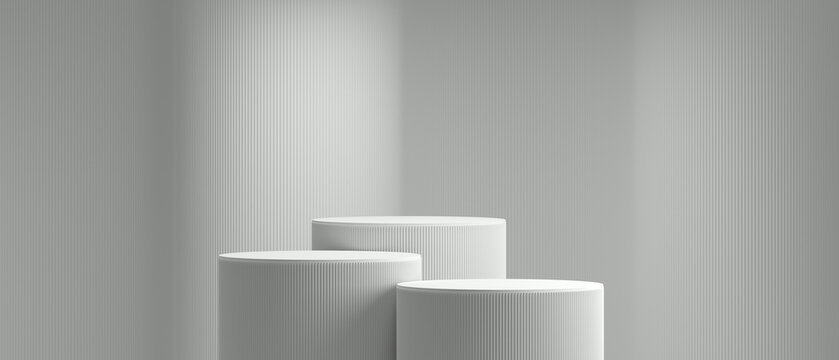 3d minimal background. 3d podium white background for cosmetic presentation. 3d rendering illustration. - Powered by Adobe