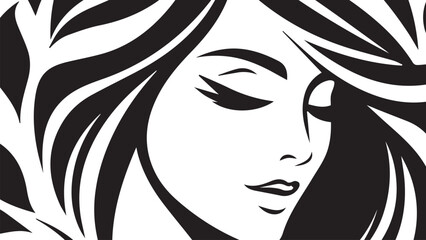 background of beautiful woman with beautiful black and white hair