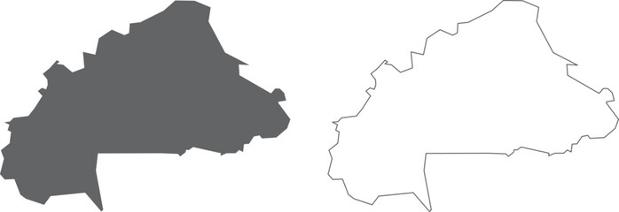 vector illustration of simple abstract map of Burkina Faso