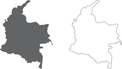 vector illustration of simple abstract map of Colombia