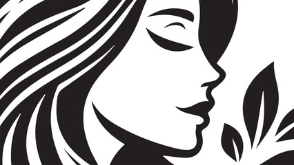 background of beautiful woman with beautiful black and white hair