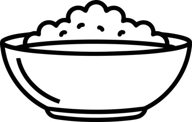 Breakfast Cereal with Spoon Outline Graphic