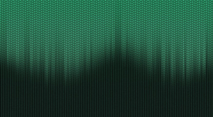 Gradient green abstract digital background with hexagonal and linear geometric patterns