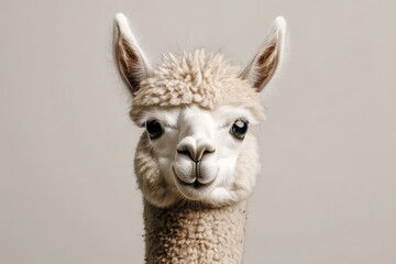 Obraz premium Goofy alpaca with fluffy face and silly smile